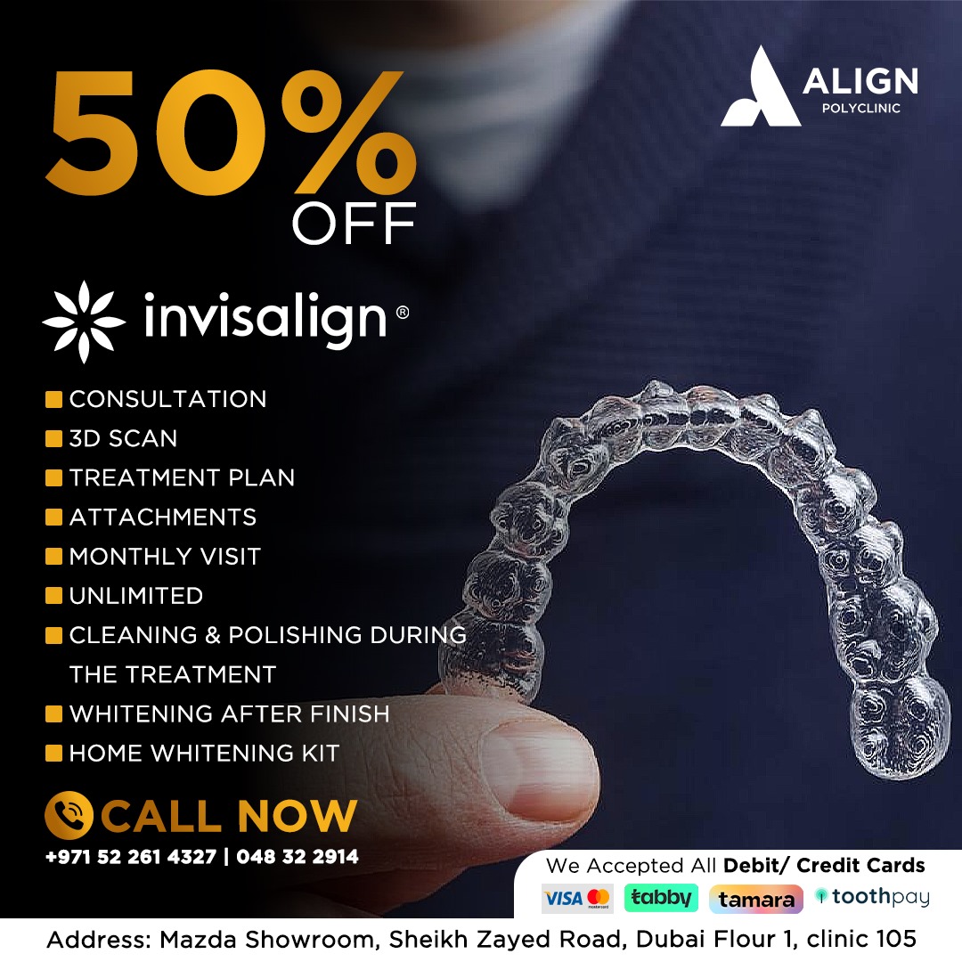 get 50% discount on invisalign Treatment at align polyclinic dubai